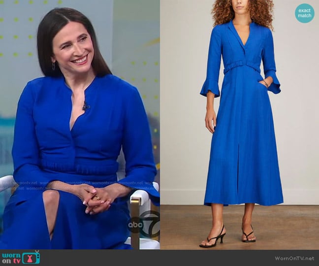 Dorothee Schumacher Summer Cruise Dress in Royal Blue worn by Michaela Watkins on Good Morning America