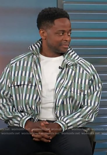 Dule Hill’s striped jacket on Access Hollywood