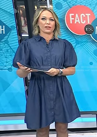 Dylan’s blue puff sleeve shirtdress on Today