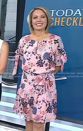 Dylan’s pink floral tie sleeve dress on Today
