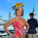 Dylan’s pink abstract print wrap dress on Today