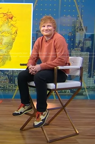 Ed Sheeran’s brown sneakers on Good Morning America