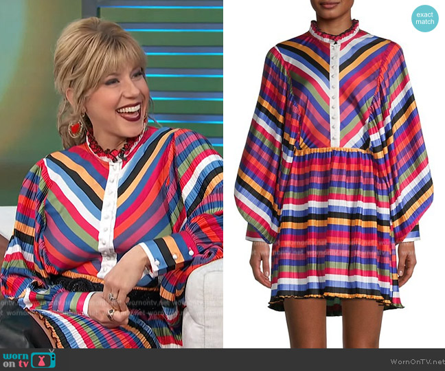 Elliatt Sodality Striped Minidress worn by Jodie Sweetin on Access Hollywood