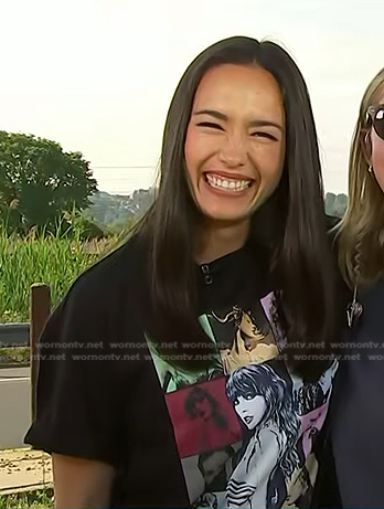 Emilie’s black Taylor Swift print tee on Today