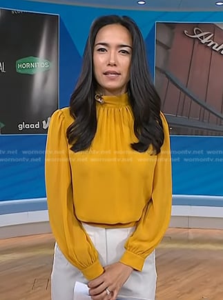 Emilie’s yellow mock neck blouse on Today