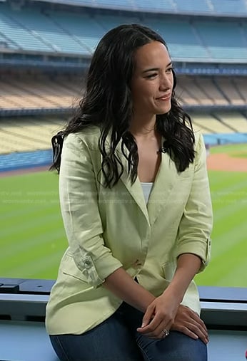 Emilie’s yellow roll-up sleeve blazer on Today