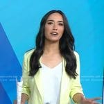 Emilie’s yellow roll-up sleeve blazer on Today