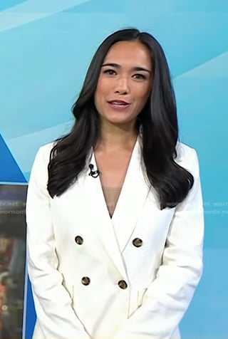 Emilie’s white double breasted blazer on Today