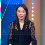Eva’s black polka dot sheer blouse on Good Morning America