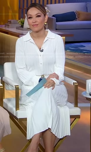 Eva’s white ribbed polo dress on Good Morning America