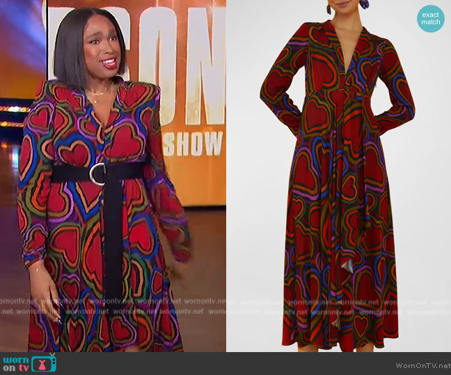 Farm Rio Rainbow Wild Hearts Maxi Dress worn by Jennifer Hudson on The Jennifer Hudson Show
