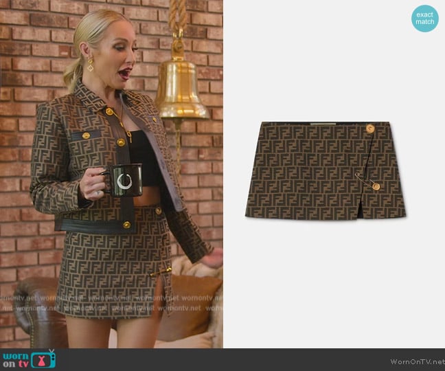 Fendi x Versace FF Fendace Mini Skirt worn by Mary Fitzgerald on Selling Sunset
