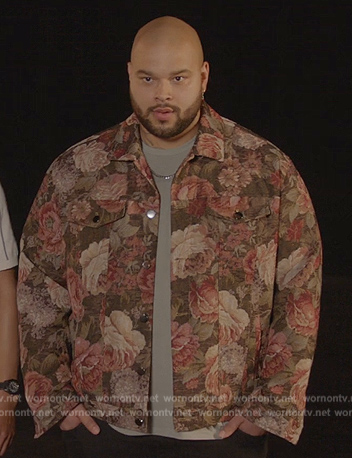 Rose print trucker jacket on All American