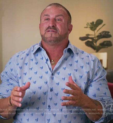 Frank Catania’s blue print shirt on The Real Housewives of New Jersey