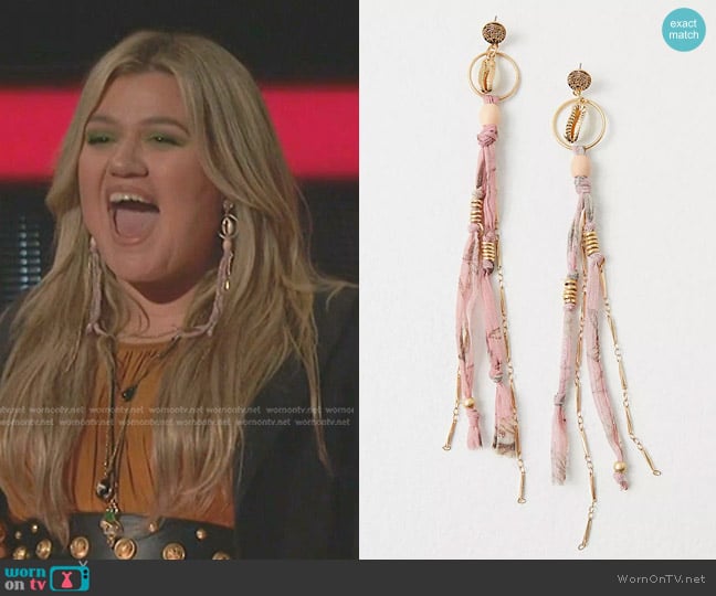 Free People Bridge Dangle Earrings worn by Kelly Clarkson on The Voice