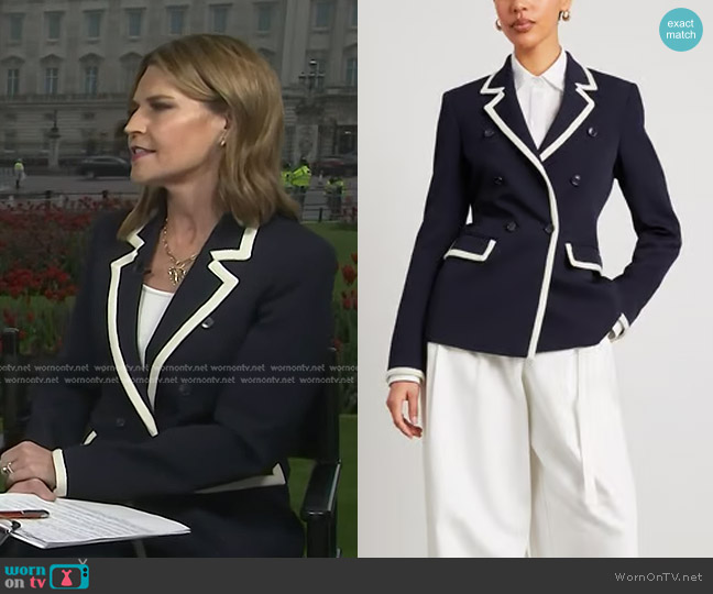 G. Label Krentzman Tipped Jacket worn by Savannah Guthrie on Today