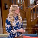 Gemma’s blue and white printed maxi dress on The Neighborhood