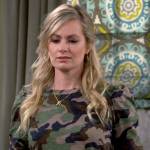 Gemma’s camo top on The Neighborhood