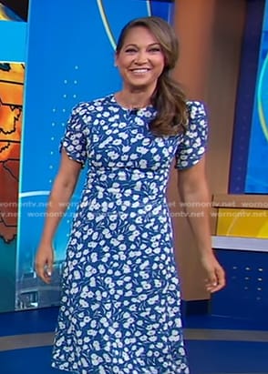 Ginger’s blue floral dress on Good Morning America