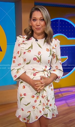 Ginger’s white floral dress on Good Morning America