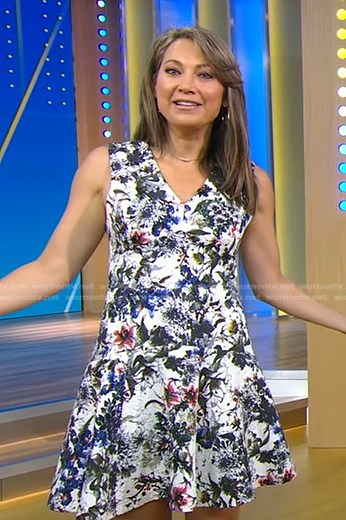 Ginger’s white floral print mini dress on Good Morning America