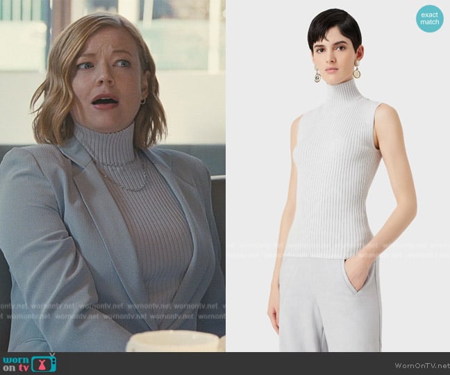 Giorgio Armani Viscose / Wool Sleevelss Top worn by Shiv Roy (Sarah Snook) on Succession