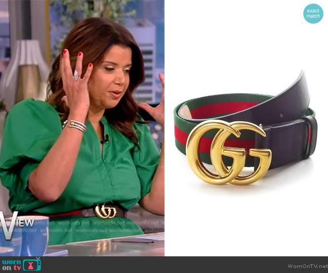 Gucci Nylon Double G Belt worn by Ana Navarro on The View