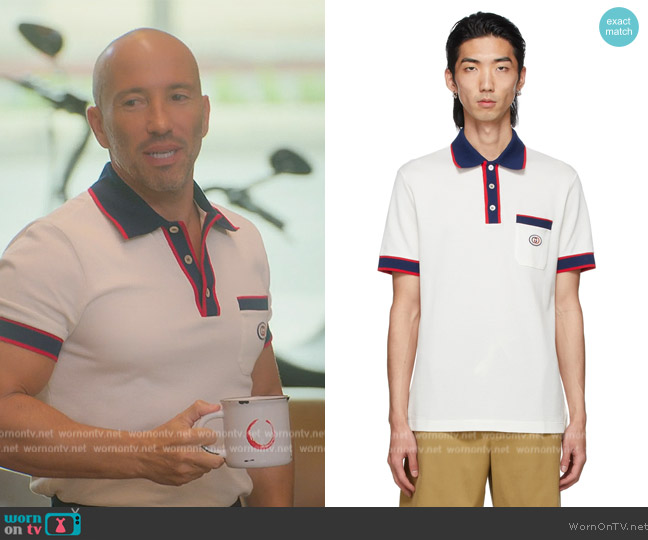 Gucci Off-White Pique Interlocking G Polo worn by Jason Oppenheim on Selling Sunset