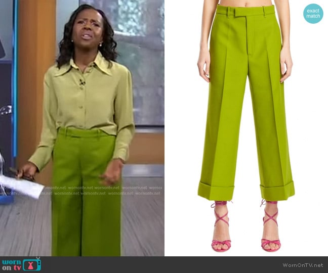 Gucci High Rise Cropped Pants worn by Deborah Roberts on Good Morning America