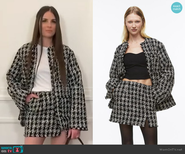 H&M Boucle Jacket worn by Erica Wark on Access Hollywood