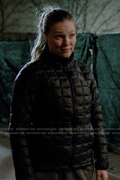 Hailey’s black quilted jacket on Chicago PD