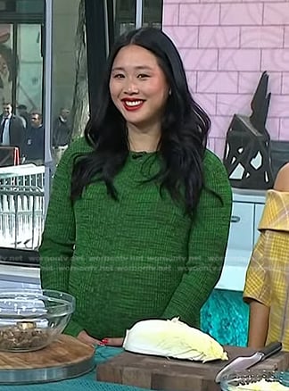 Hannah Cheng’s green knit dress on Today