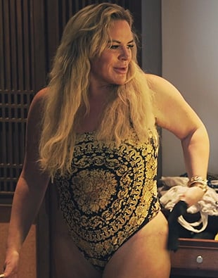 Heather’s baroque print swimsuit on The Real Housewives Ultimate Girls Trip