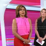 Hoda’s pink sleeveless top and striped sandals on Today