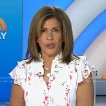 Hoda’s white floral pintuck top on Today