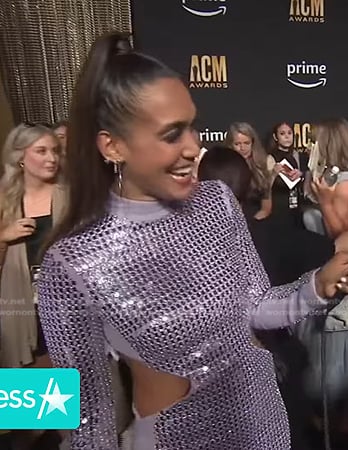 Simone Boyce’s sequin cutout dress on Access Hollywood