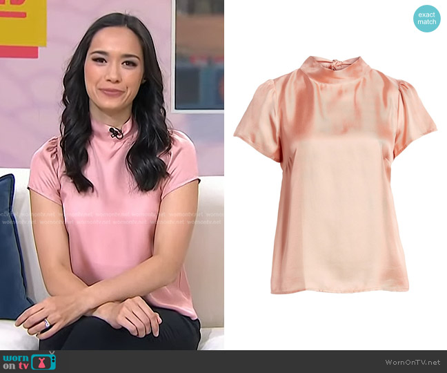 J. Crew Collection Silk Bow Back Blouse worn by Emilie Ikeda on Today
