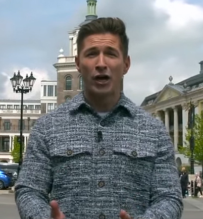 James Longman’s blue tweed shirt jacket on Good Morning America
