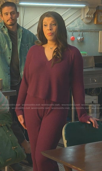 Jazmin Martinez’s purple waffle pajamas on Good Trouble