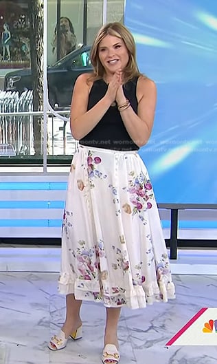 Jenna’s white floral midi skirt on Today