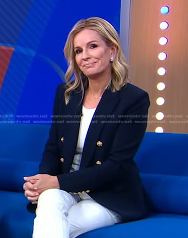 Jennifer’s navy blazer with gold buttons on Good Morning America