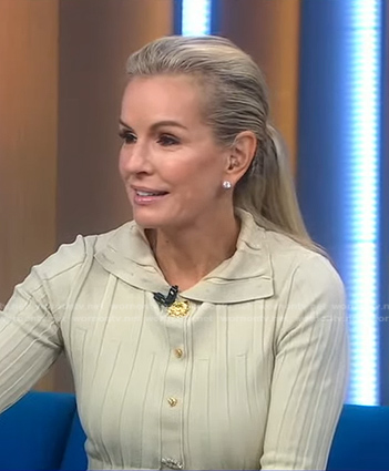 Jennifer’s beige ribbed cardigan on Good Morning America