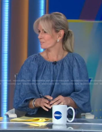 Jennifer’s blue puff sleeve top on Good Morning America