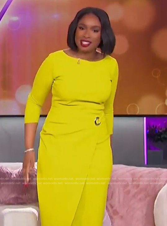 Jennifer’s yellow wrap dress on The Jennifer Hudson Show