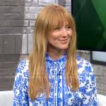 Jewel’s blue floral maxi shirtdress on CBS Mornings