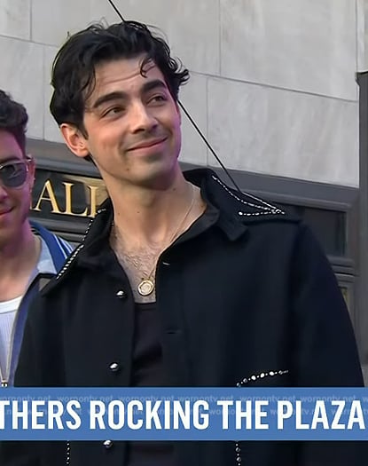 Joe Jonas’s black embellished jacket on Today