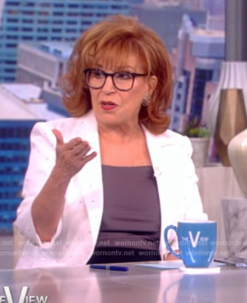 Joy’s white rhinestone embellished blazer on The View