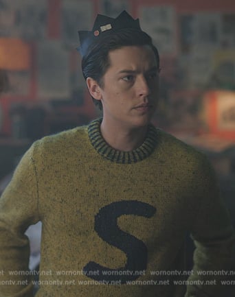 Jughead’s green marled sweater on Riverdale