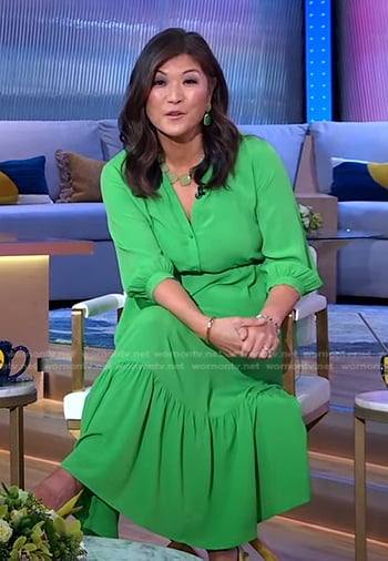 Juju’s green midi dress on Good Morning America