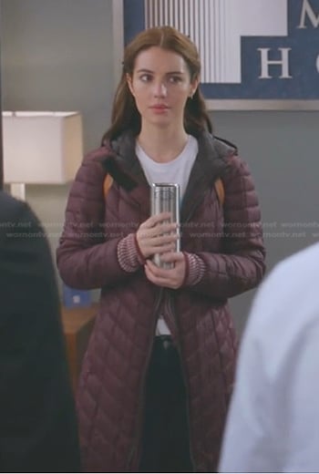 Jules’s purple puffer coat on Greys Anatomy